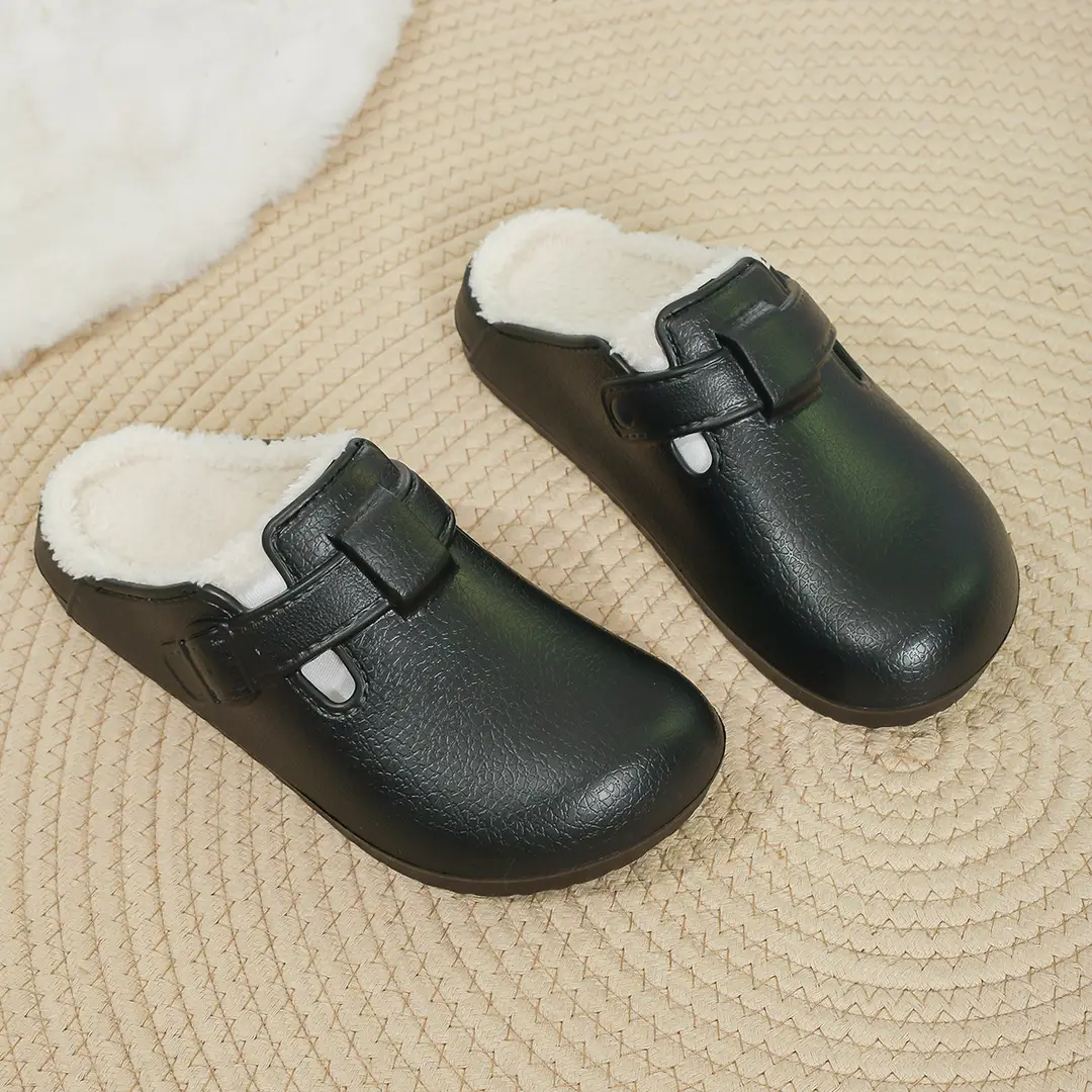 Plush Toe-Cap Half Slippers for Men's Outer Wear Eva Anti-Slip 2025 Autumn and Winter New Thick-Soled Men's Birkenstock Slippers Cross-Border — feature 12