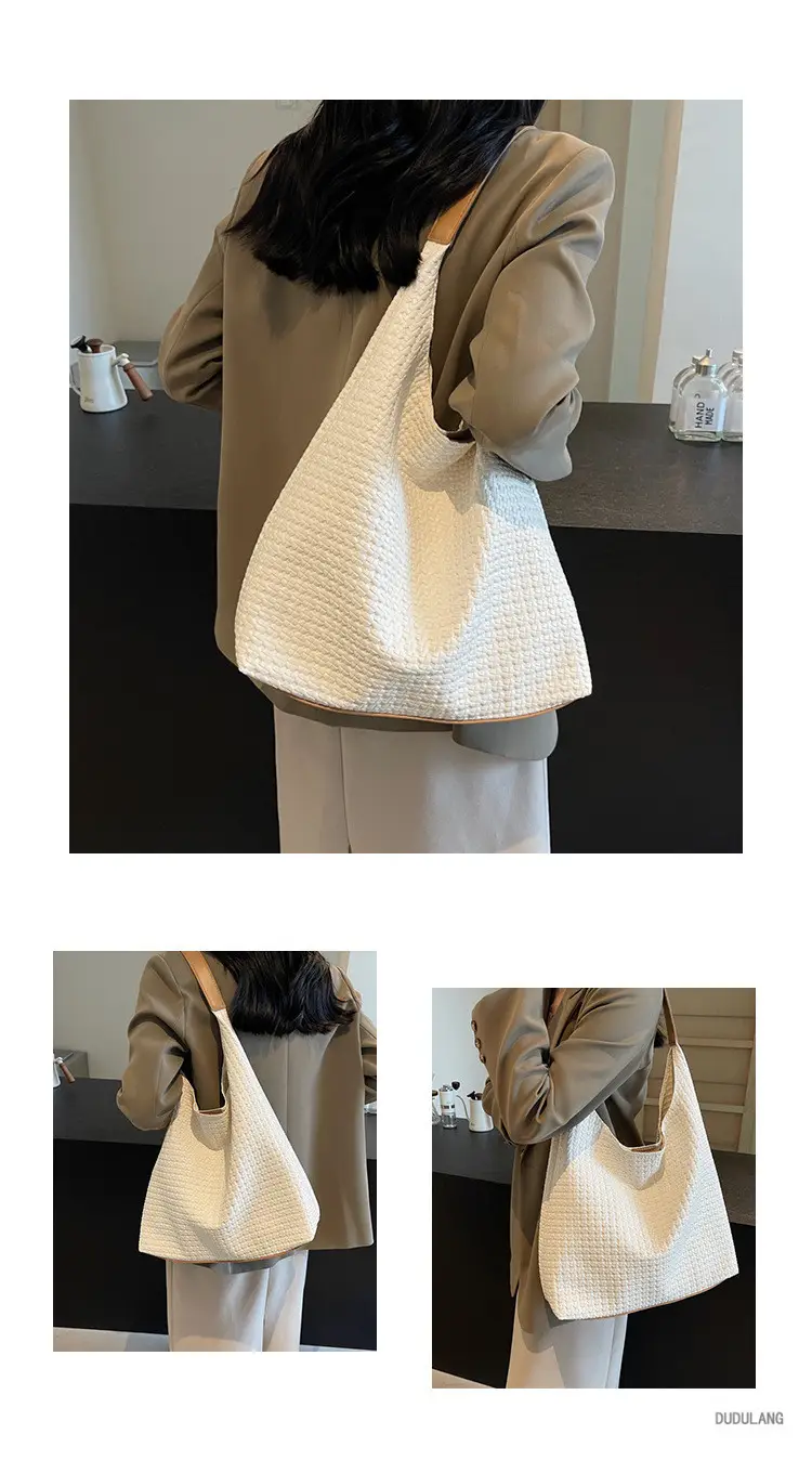 Retro Woven Shoulder Bag Black Large Capacity Women — feature 10