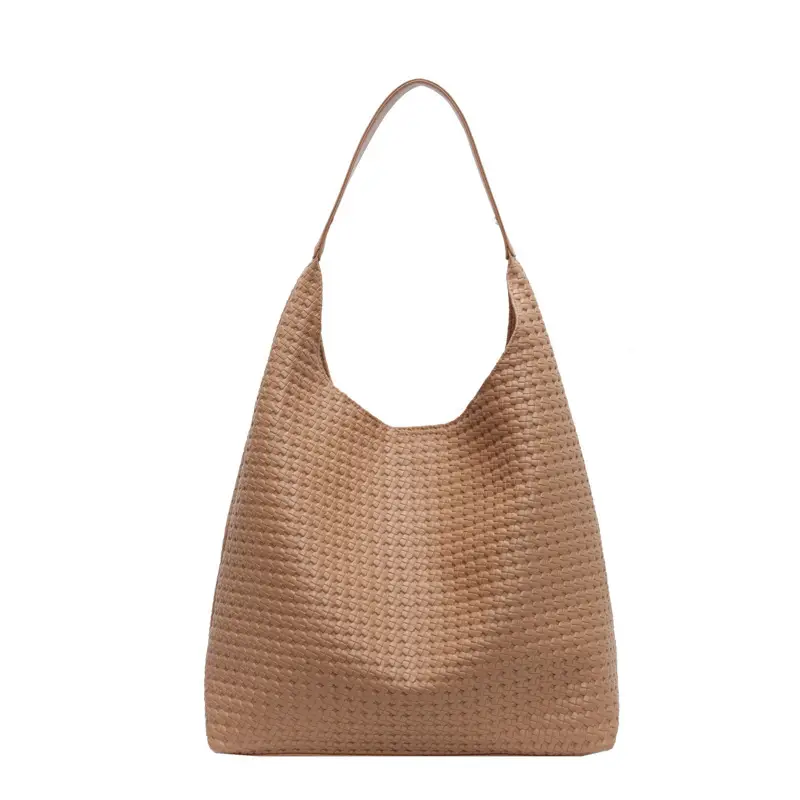 Retro Woven Shoulder Bag Black Large Capacity Women - Image 6