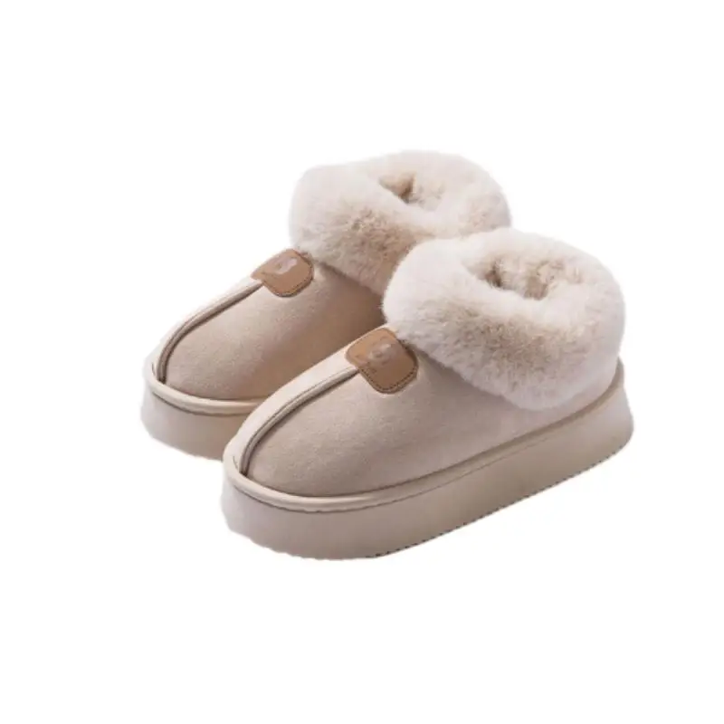New Style Bag-Heeled Cotton Slippers for Women in Autumn and Winter, Non-Slip Thick-Soled Warm Plush Cotton Shoes for Home and Outdoor Wear - Image 8