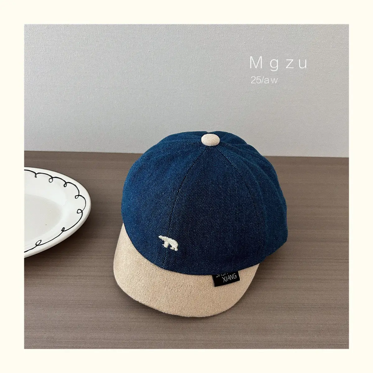 Baby Cap Blue Brown Embroidered Bear Spring Autumn Kids — feature 10