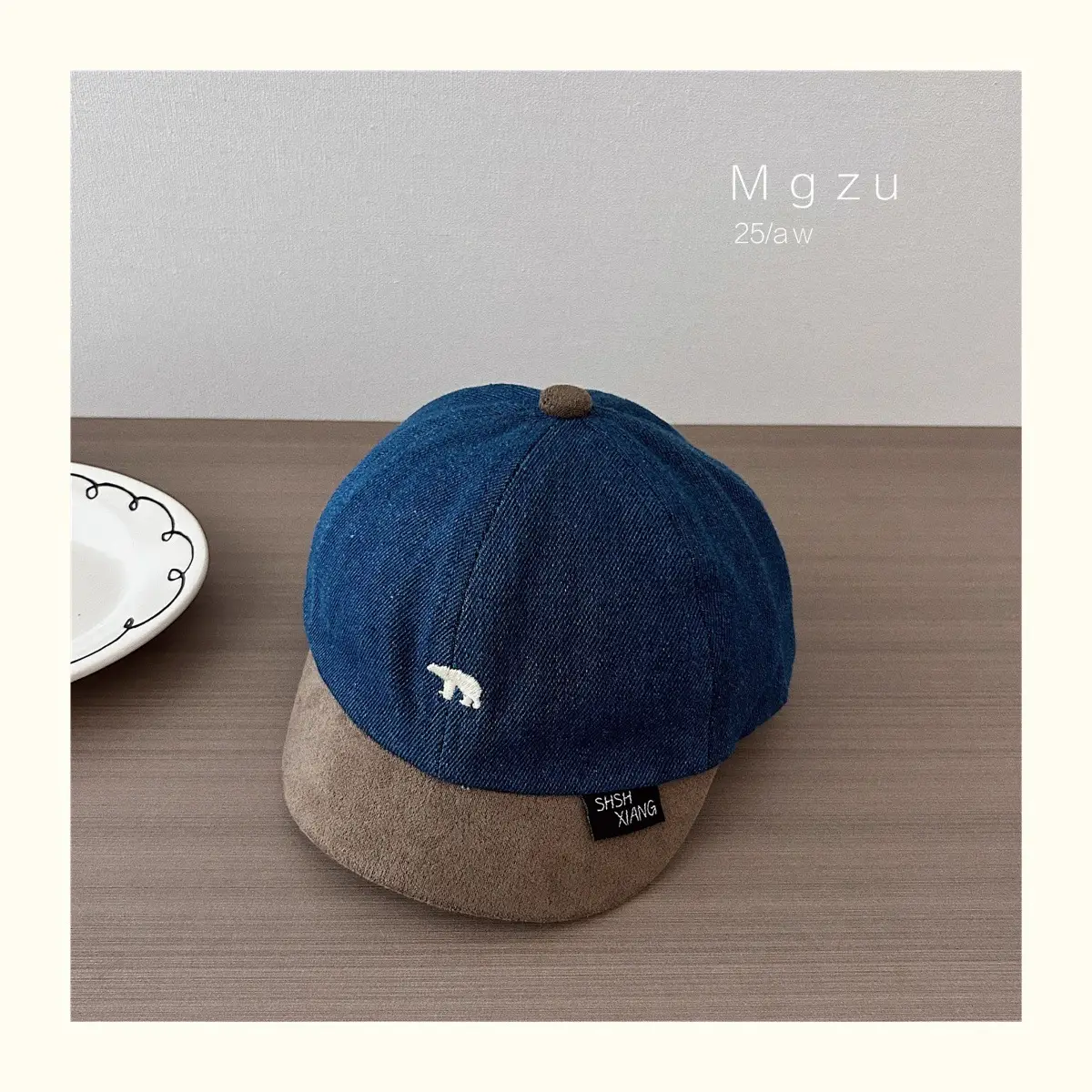 Baby Cap Blue Brown Embroidered Bear Spring Autumn Kids — feature 12