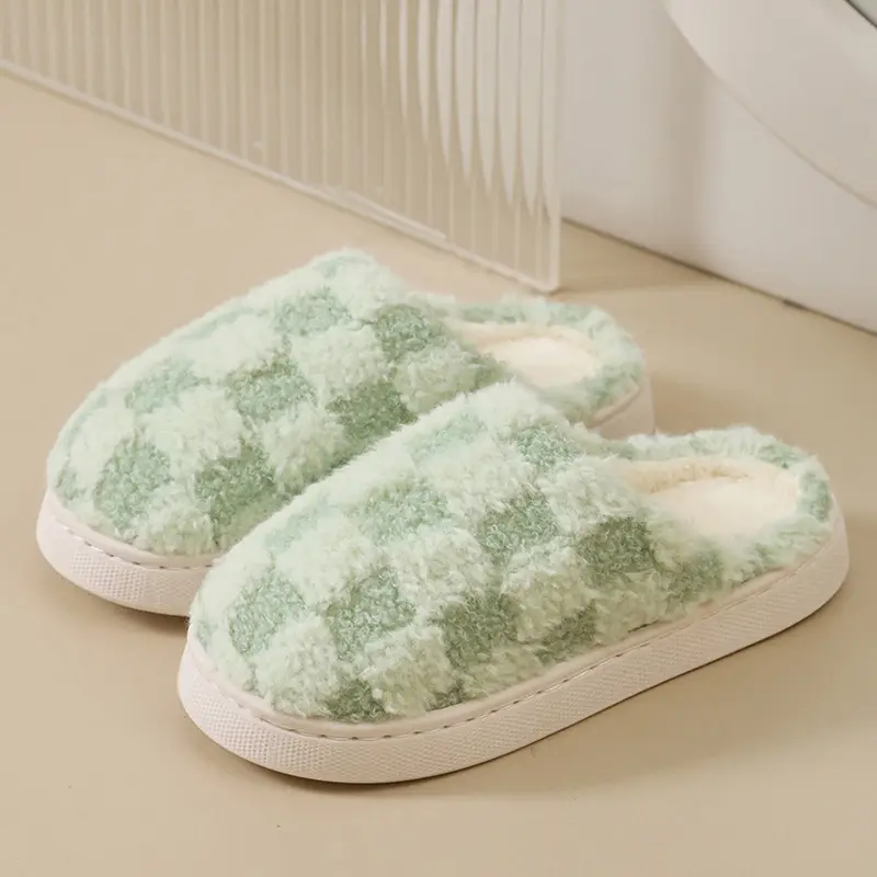 Women's Thick-Soled Cotton Slippers with Heel Cover, Autumn and Winter Japanese-Style Flat Slippers with a High-End Feel, Plush Maternity Warm Non-Slip Cotton Shoes - Image 2