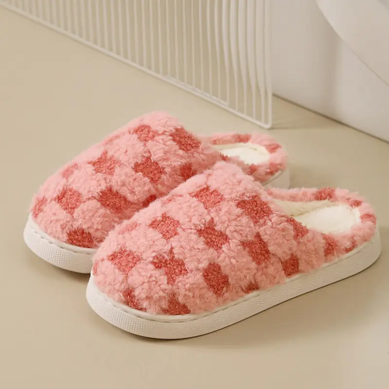 Women's Thick-Soled Cotton Slippers with Heel Cover, Autumn and Winter Japanese-Style Flat Slippers with a High-End Feel, Plush Maternity Warm Non-Slip Cotton Shoes - Image 3
