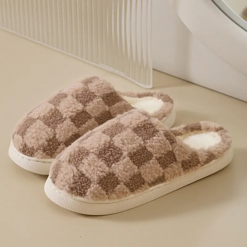 Women's Thick-Soled Cotton Slippers with Heel Cover, Autumn and Winter Japanese-Style Flat Slippers with a High-End Feel, Plush Maternity Warm Non-Slip Cotton Shoes - Image 5