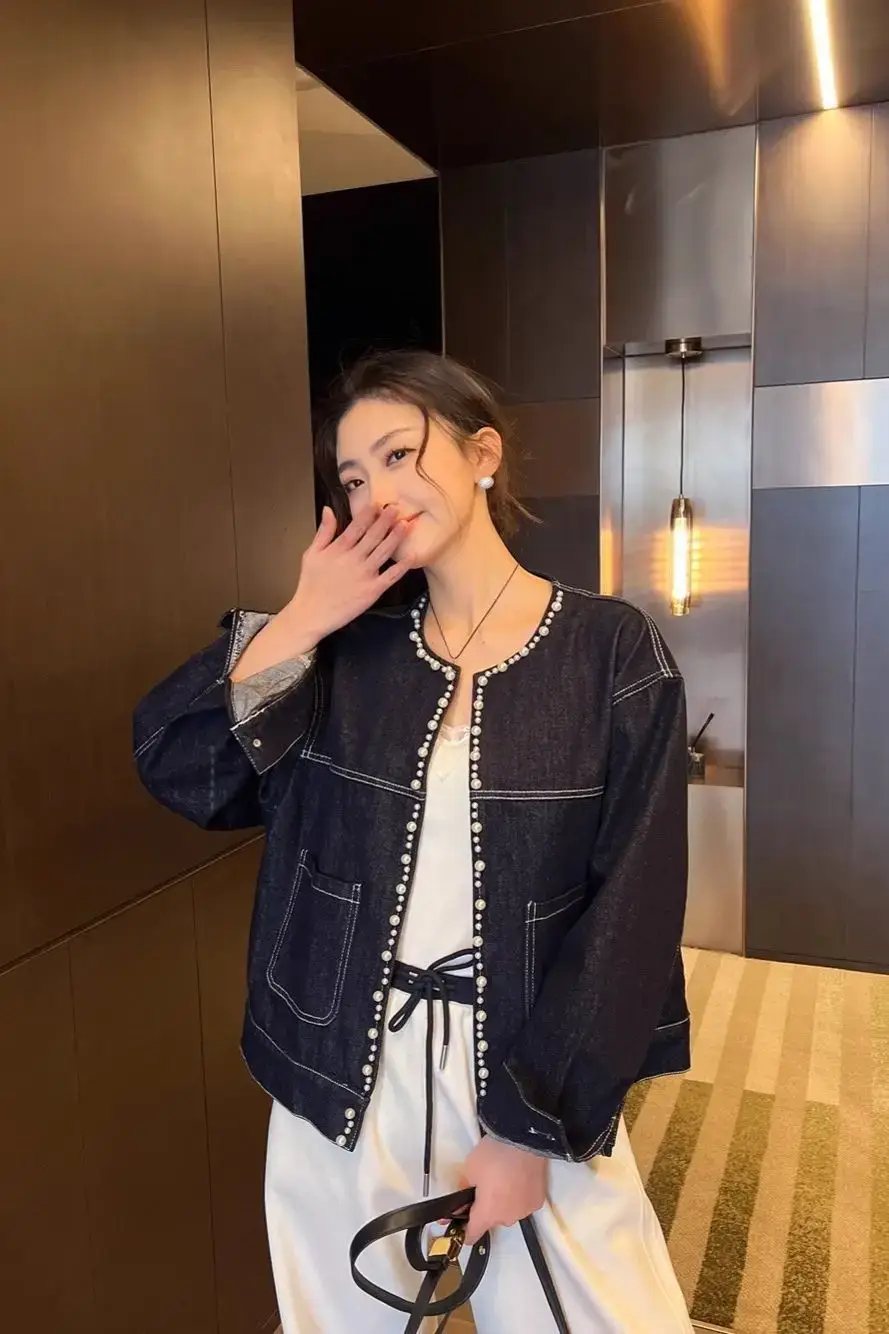 Dark Blue Denim Jacket Women Spring Fall New Style — feature 1