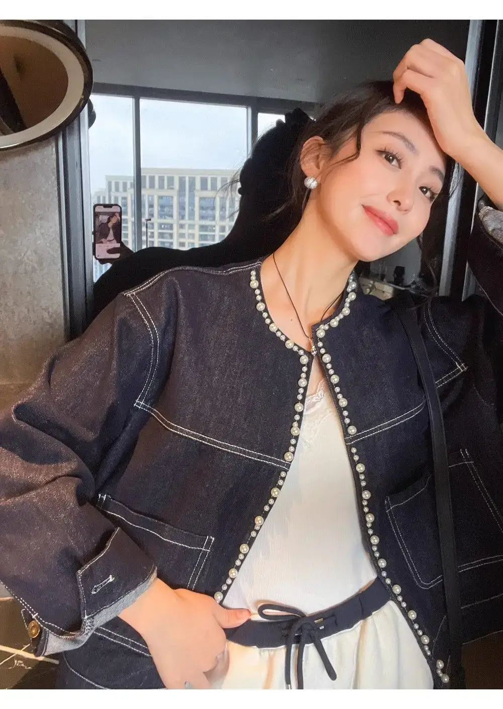 Dark Blue Denim Jacket Women Spring Fall New Style — feature 10