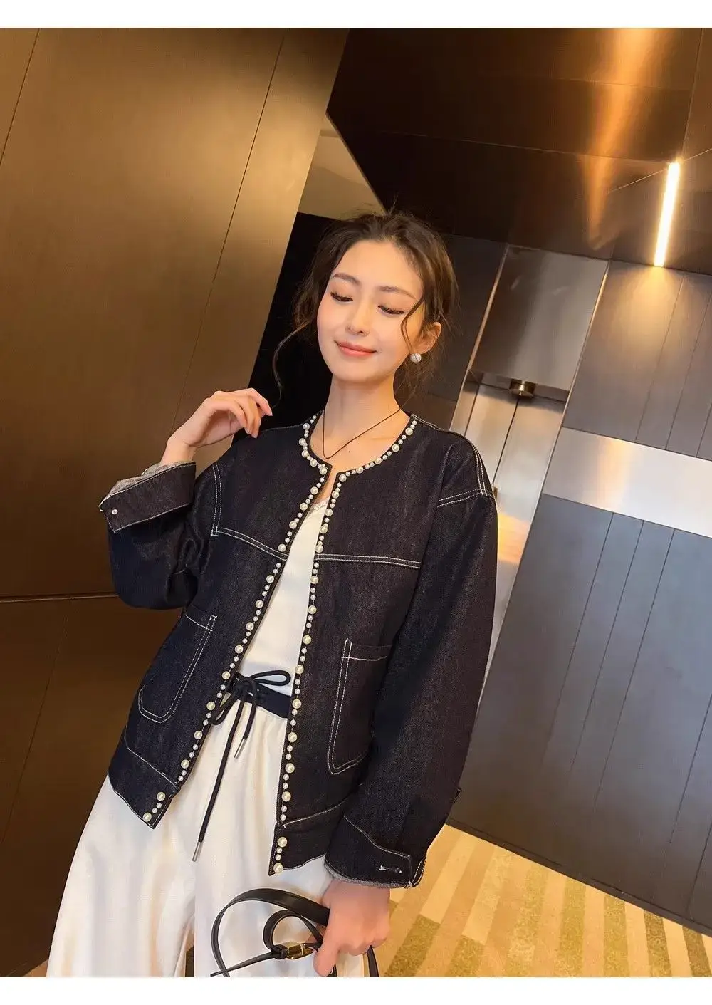 Dark Blue Denim Jacket Women Spring Fall New Style — feature 12