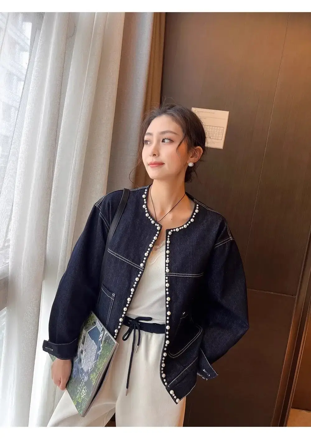 Dark Blue Denim Jacket Women Spring Fall New Style — feature 14