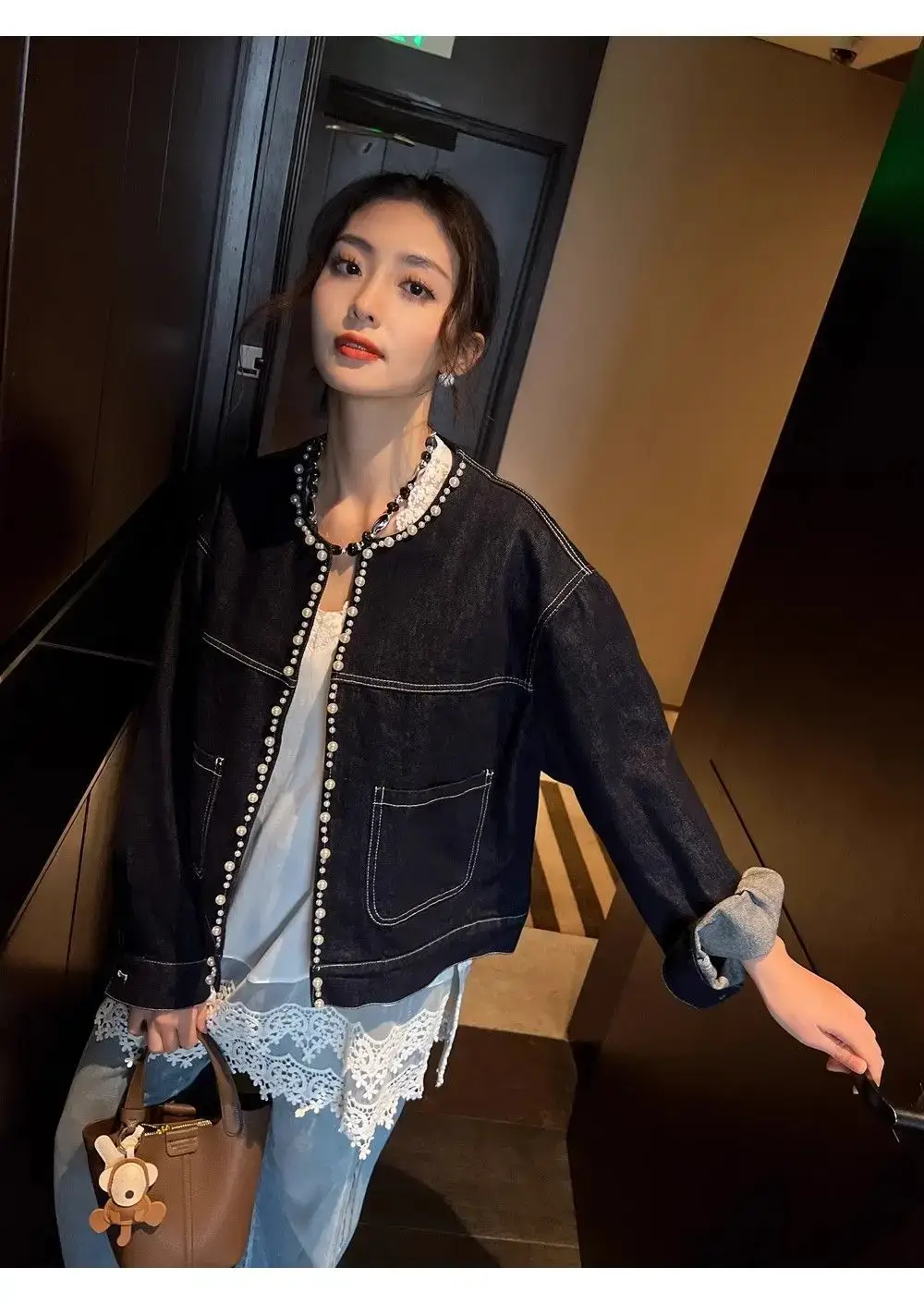 Dark Blue Denim Jacket Women Spring Fall New Style — feature 19