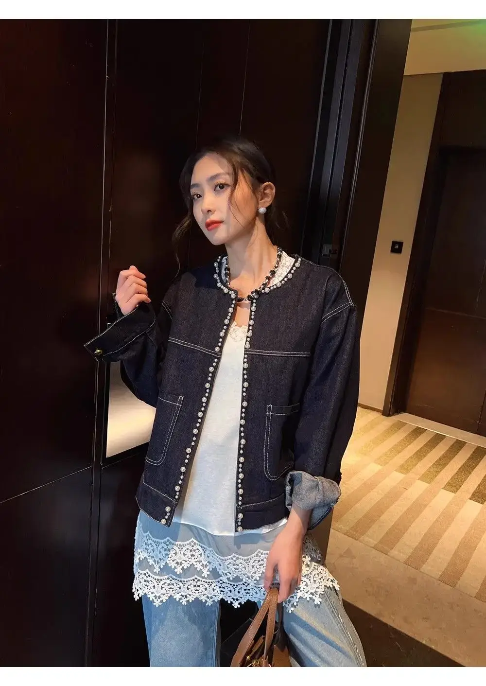 Dark Blue Denim Jacket Women Spring Fall New Style — feature 21