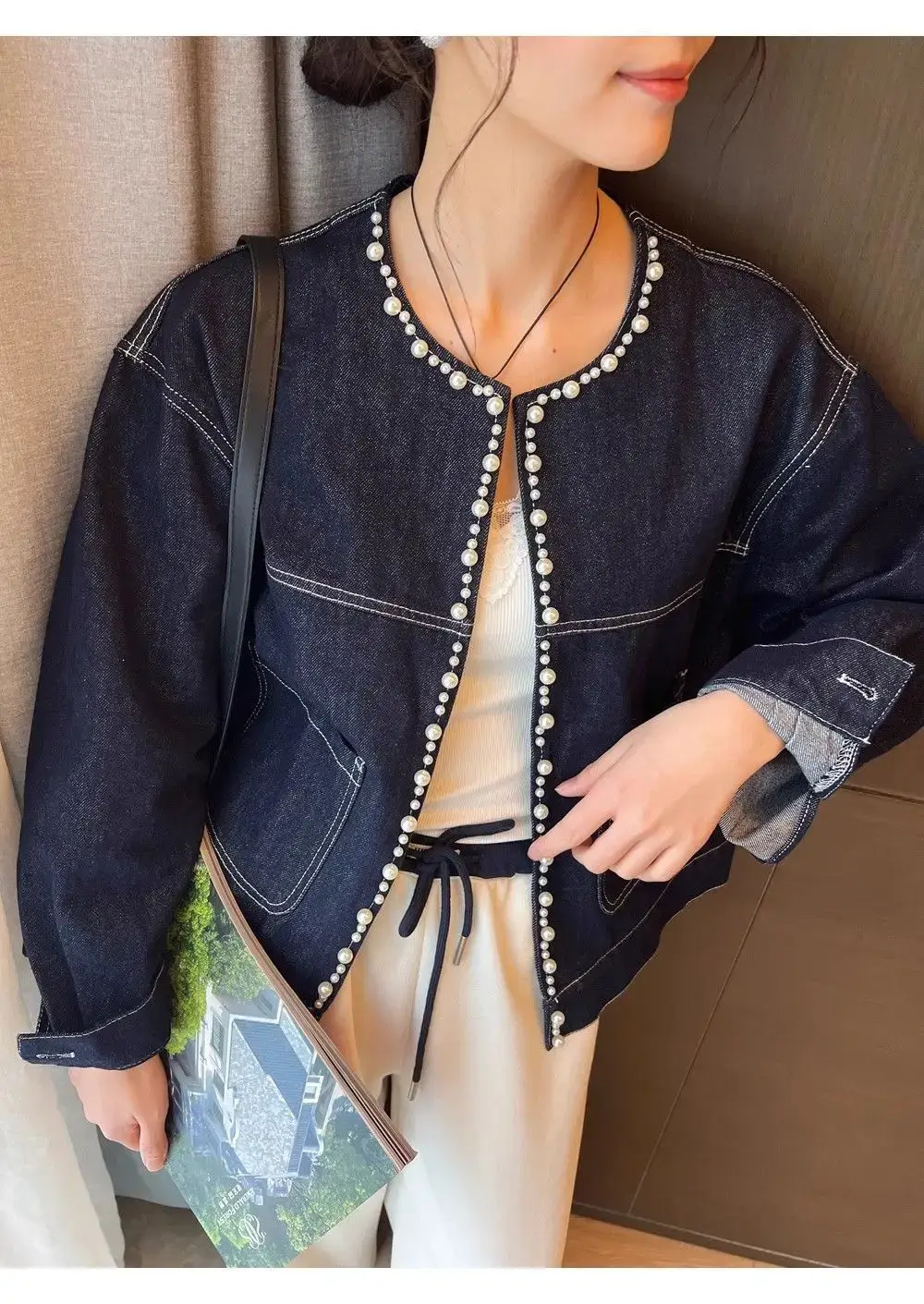 Dark Blue Denim Jacket Women Spring Fall New Style — feature 24