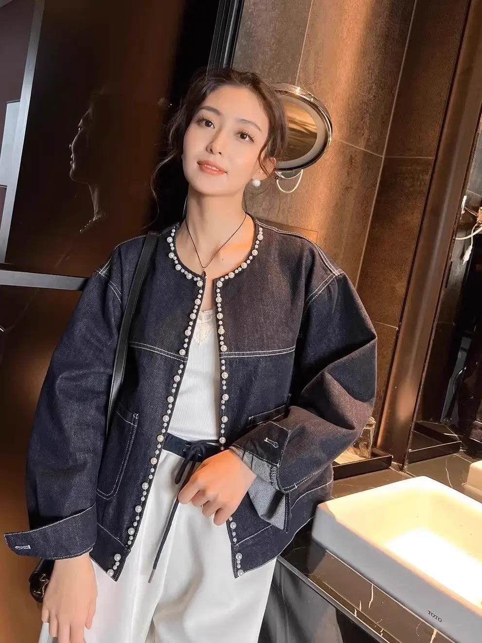 Dark Blue Denim Jacket Women Spring Fall New Style — feature 32