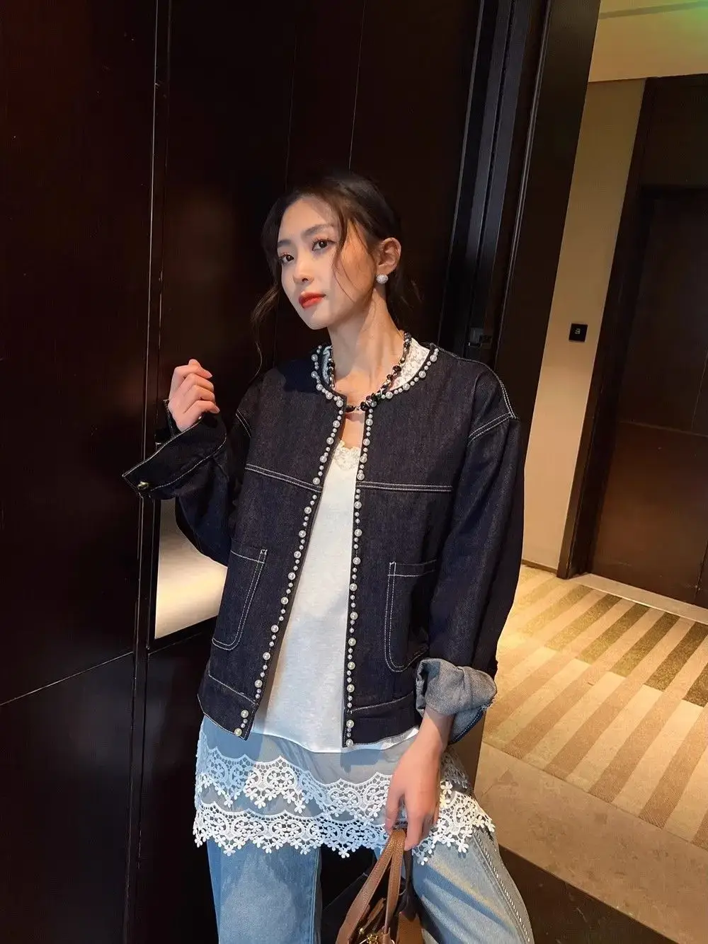 Dark Blue Denim Jacket Women Spring Fall New Style — feature 33