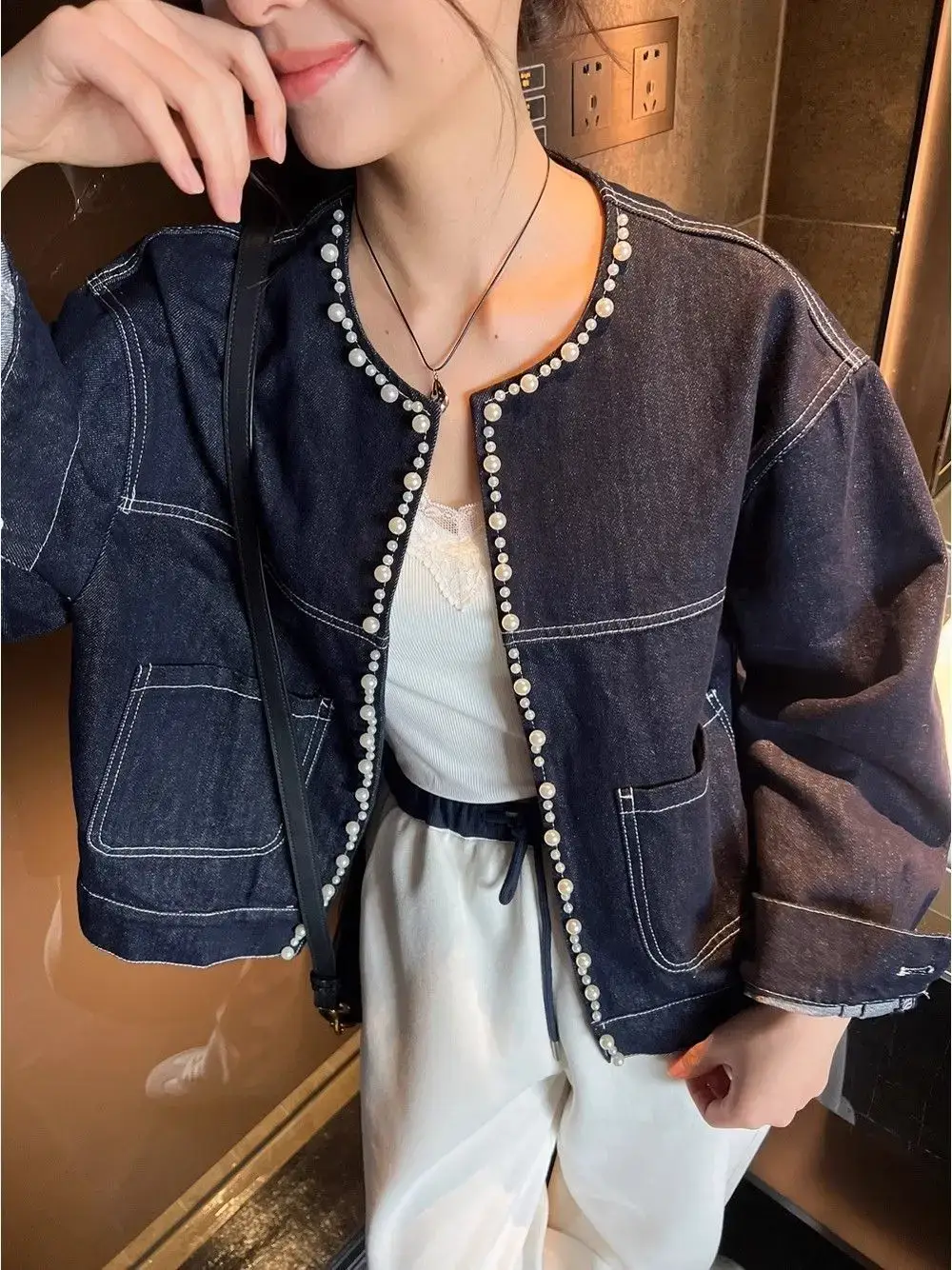 Dark Blue Denim Jacket Women Spring Fall New Style — feature 36