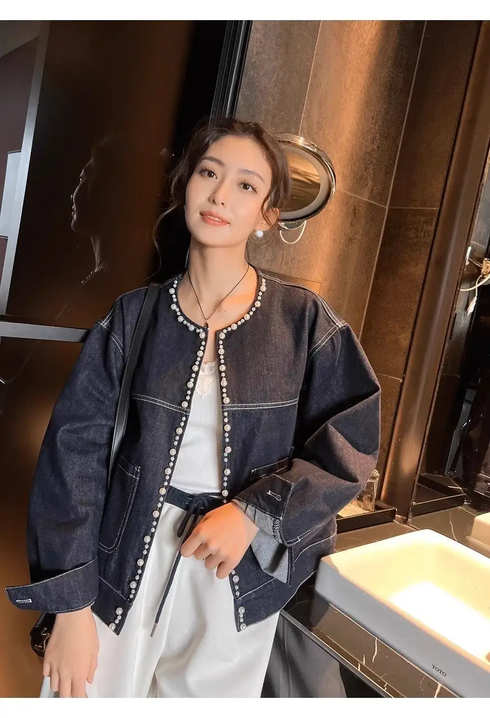 Dark Blue Denim Jacket Women Spring Fall New Style — feature 8