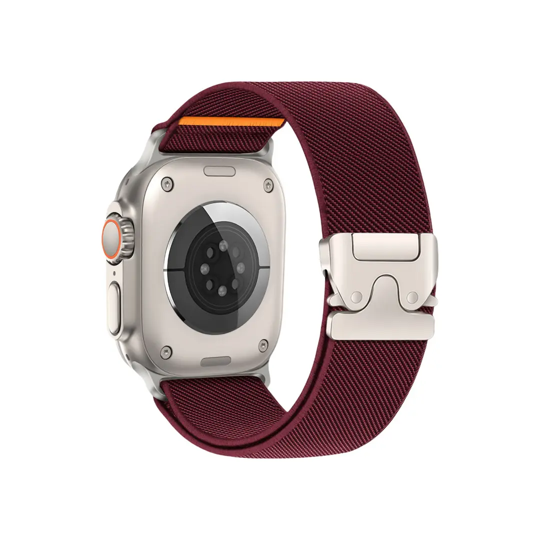 Suitable for Apple Watch Nylon Elastic Strap with Fashionable Parachute Buckle, Versatile and Practical