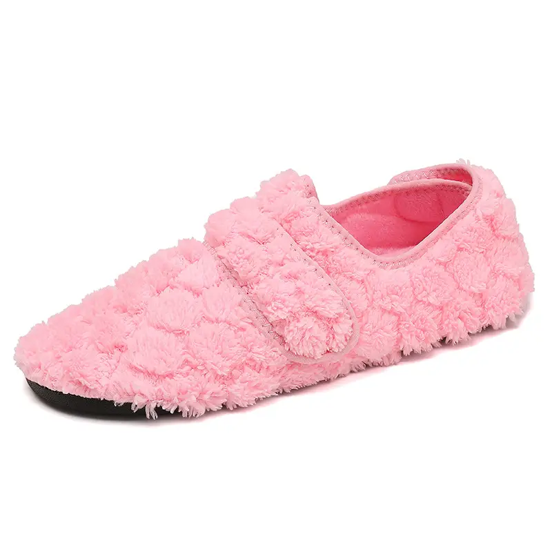 Pink Furry Casual Slippers for Women Winter Comfort