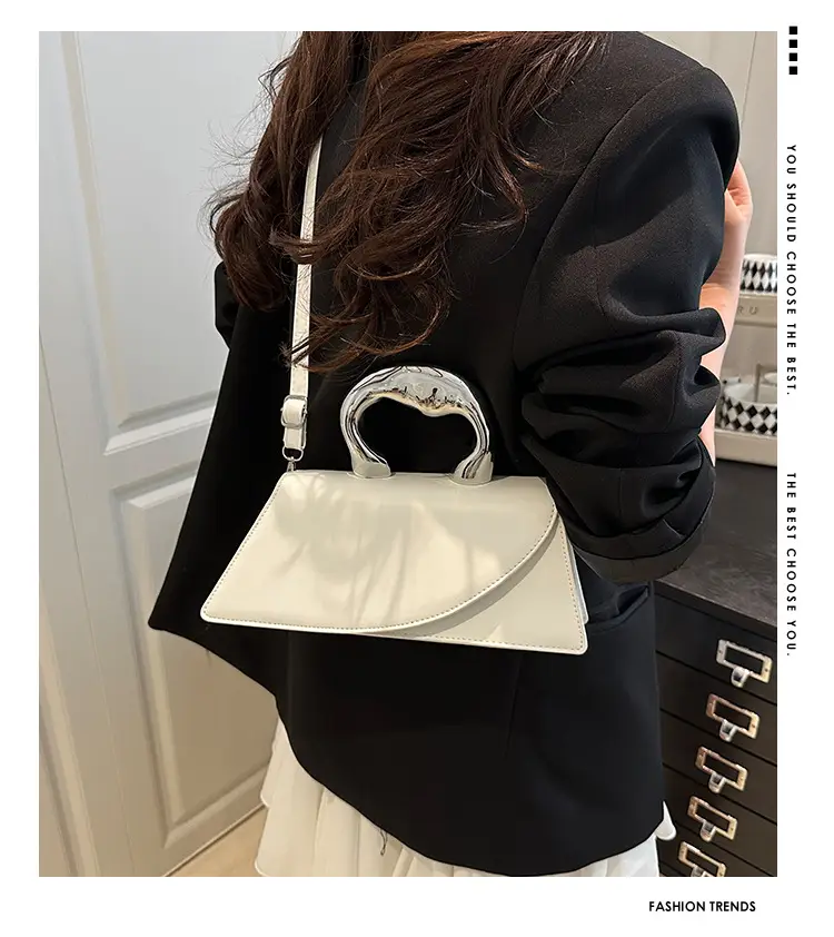 French Style Black Square Crossbody Bag for Women — feature 1