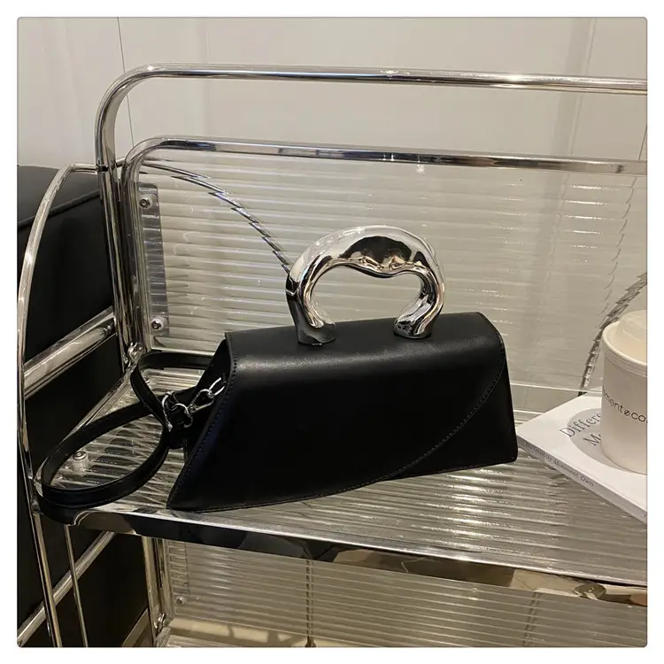 French Style Black Square Crossbody Bag for Women — feature 38