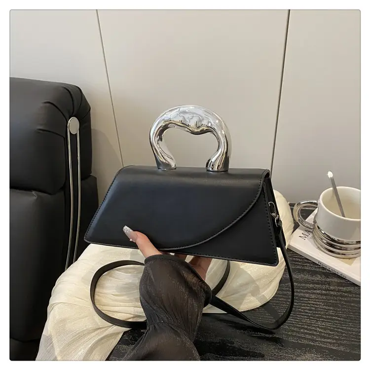 French Style Black Square Crossbody Bag for Women — feature 39