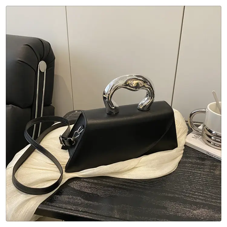 French Style Black Square Crossbody Bag for Women — feature 40