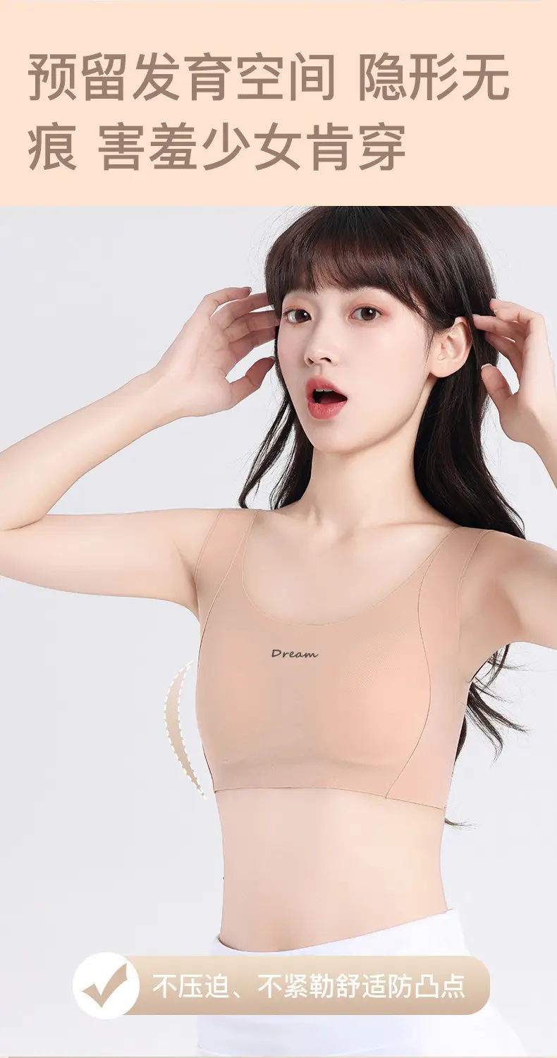 Summer New Style Seamless Bra for Adolescent Girls, Breathable, Comfortable and Skin-Friendly Girls' Underwear, Anti-Bump Vest — feature 9