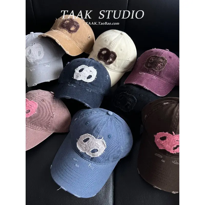 Women Distressed Baseball Caps with Duckbill Design - Image 10