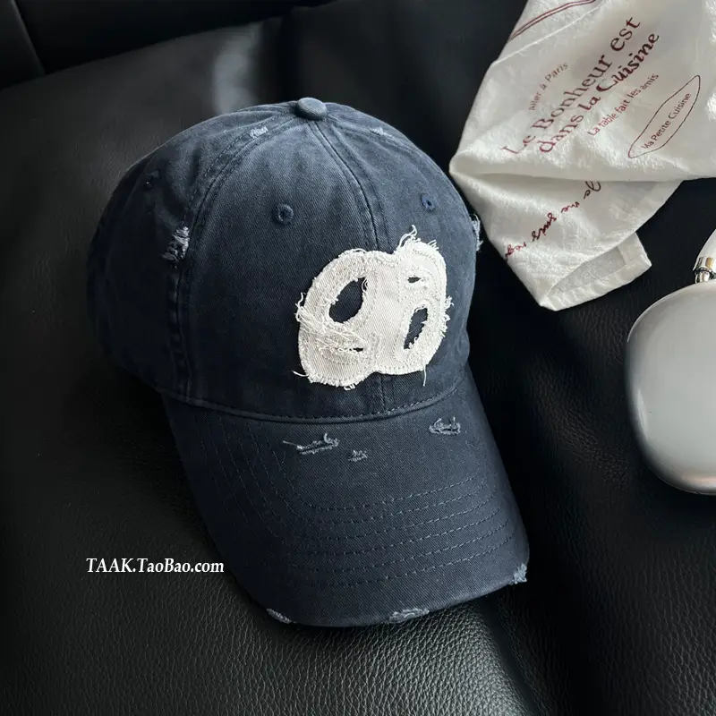 Women Distressed Baseball Caps with Duckbill Design - Image 2