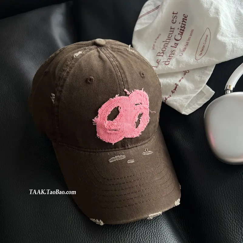 Women Distressed Baseball Caps with Duckbill Design - Image 5