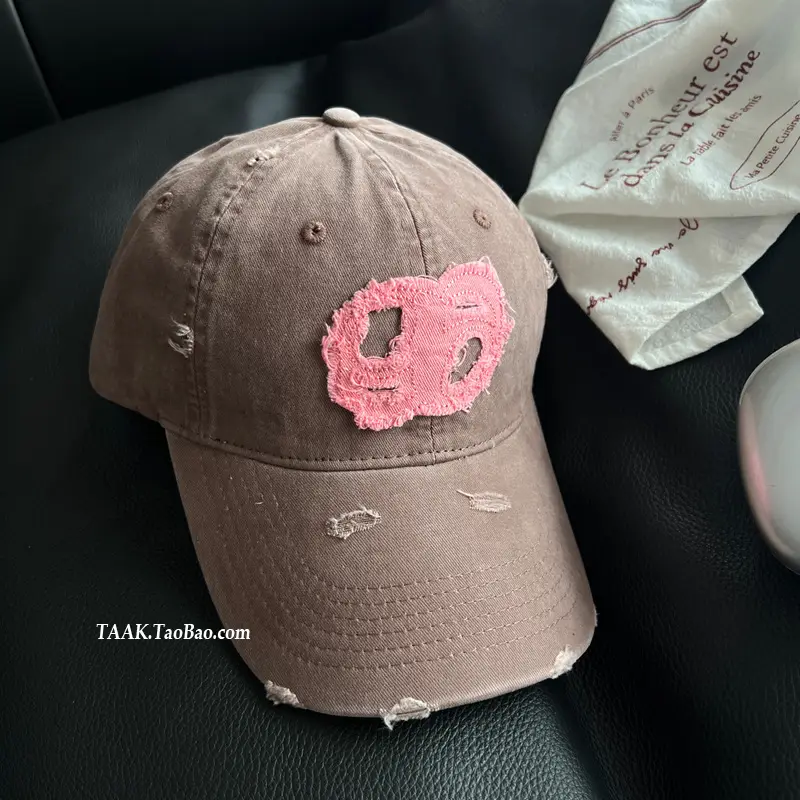 Women Distressed Baseball Caps with Duckbill Design - Image 6