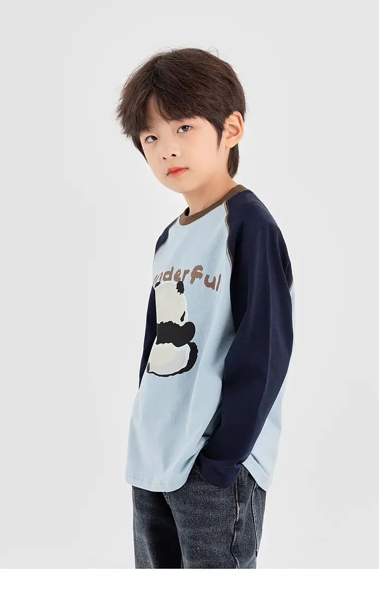 Boys Long Sleeve T-Shirt Panda Print 2026 Spring — feature 18