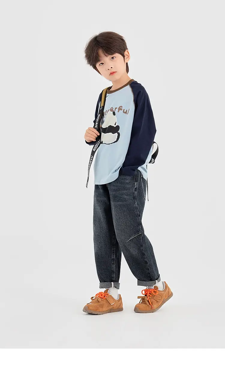 Boys Long Sleeve T-Shirt Panda Print 2026 Spring — feature 20
