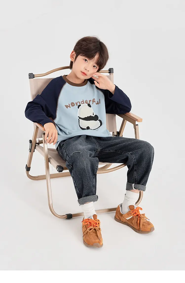 Boys Long Sleeve T-Shirt Panda Print 2026 Spring — feature 21
