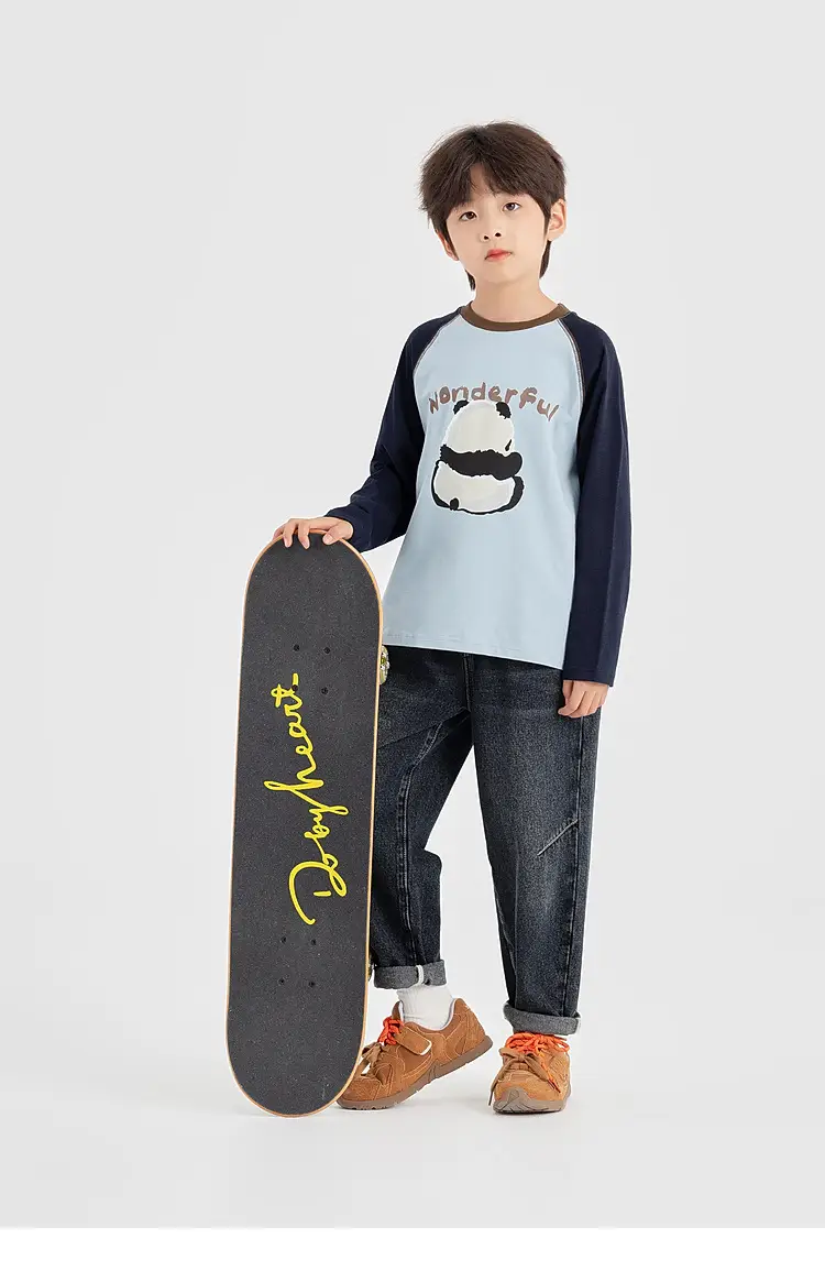 Boys Long Sleeve T-Shirt Panda Print 2026 Spring — feature 23