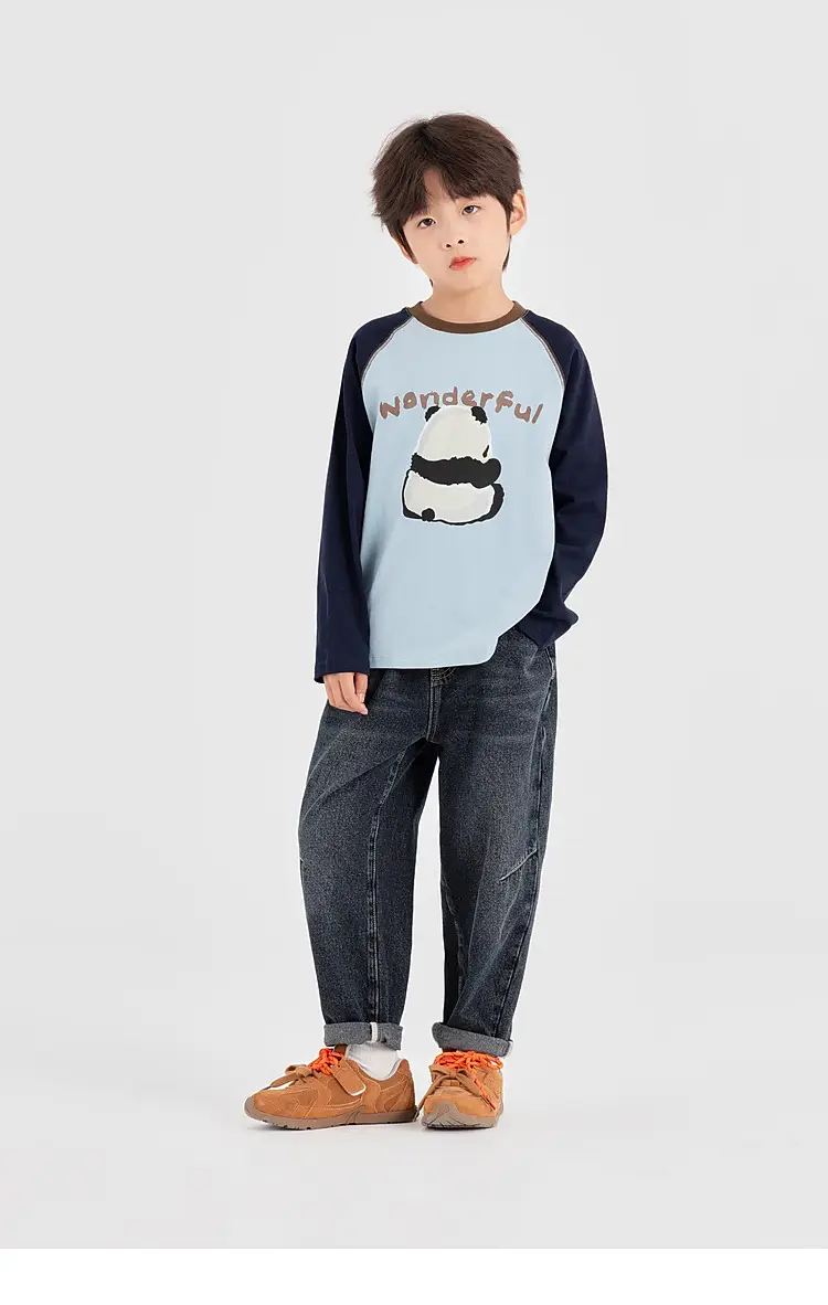 Boys Long Sleeve T-Shirt Panda Print 2026 Spring — feature 27