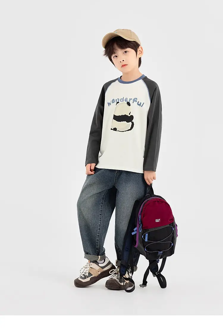 Boys Long Sleeve T-Shirt Panda Print 2026 Spring — feature 30