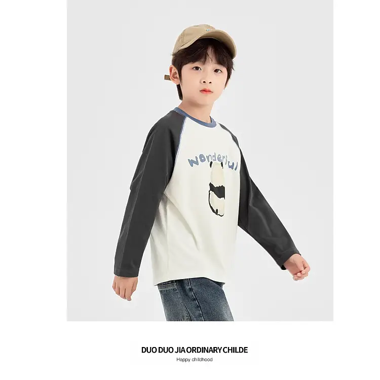 Boys Long Sleeve T-Shirt Panda Print 2026 Spring — feature 31