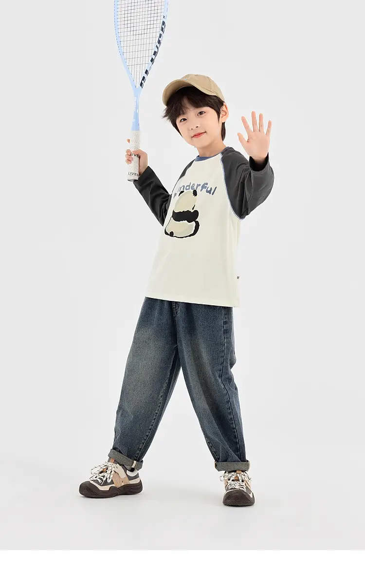 Boys Long Sleeve T-Shirt Panda Print 2026 Spring — feature 33