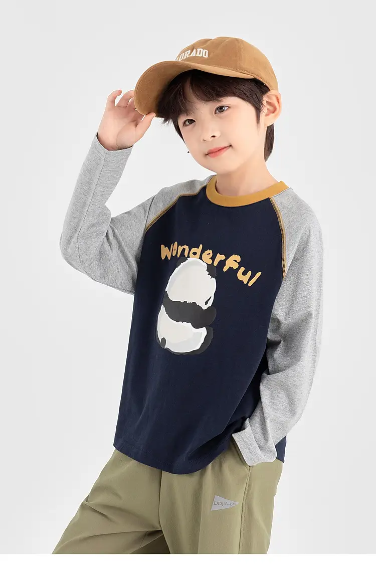 Boys Long Sleeve T-Shirt Panda Print 2026 Spring — feature 37