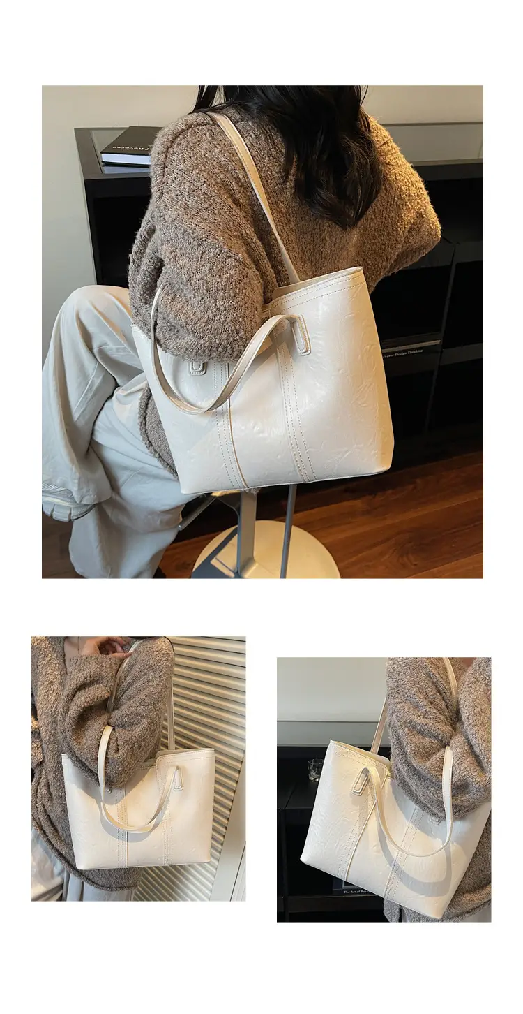 Brown Leather Large Capacity Women's Tote Bag — feature 14