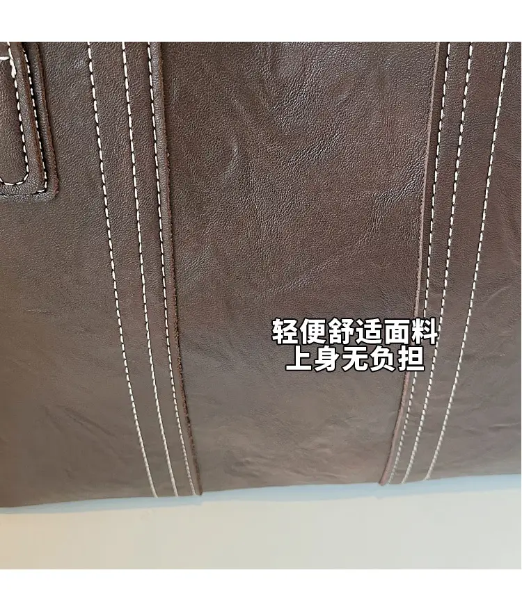 Brown Leather Large Capacity Women's Tote Bag — feature 8