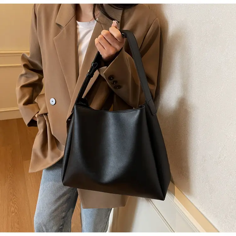 Women Retro Brown Bucket Bag Large Capacity 2025 — feature 13