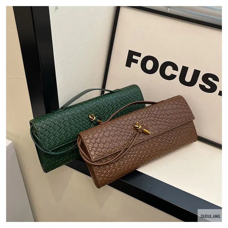 Gold Woven Crossbody Bag with Leather Trim — feature 17