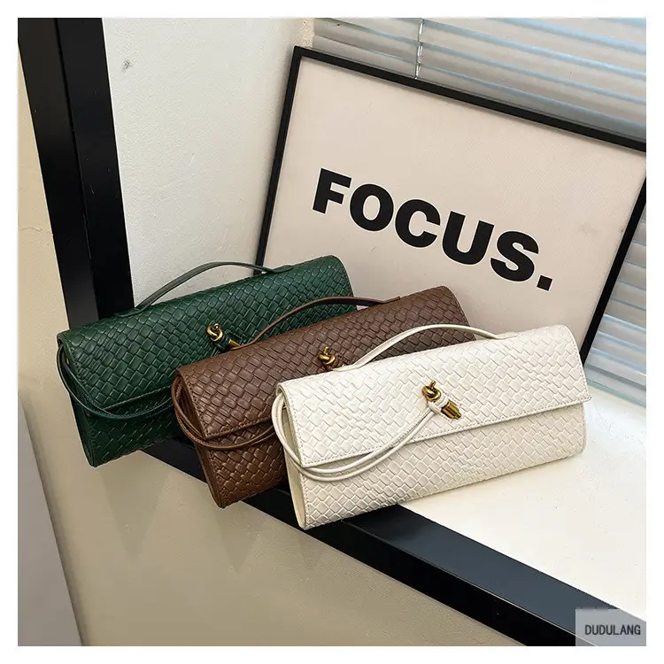 Gold Woven Crossbody Bag with Leather Trim — feature 18