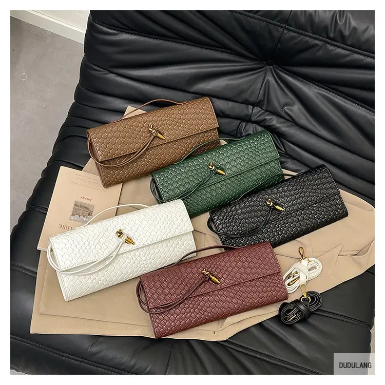 Gold Woven Crossbody Bag with Leather Trim — feature 20