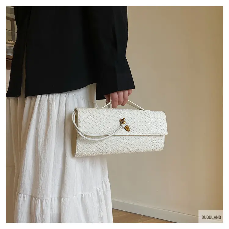 Gold Woven Crossbody Bag with Leather Trim — feature 35