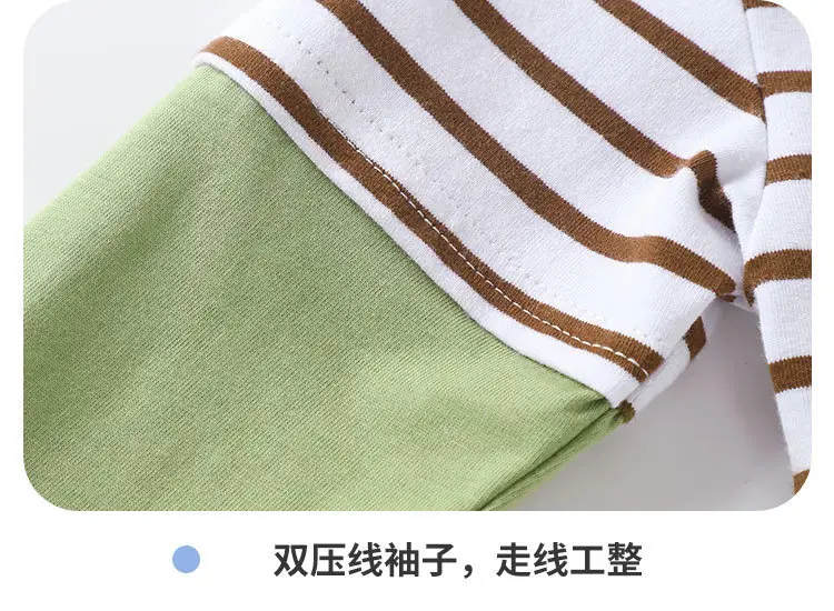 Baby Striped T-Shirt Green Spring Boys Girls — feature 10