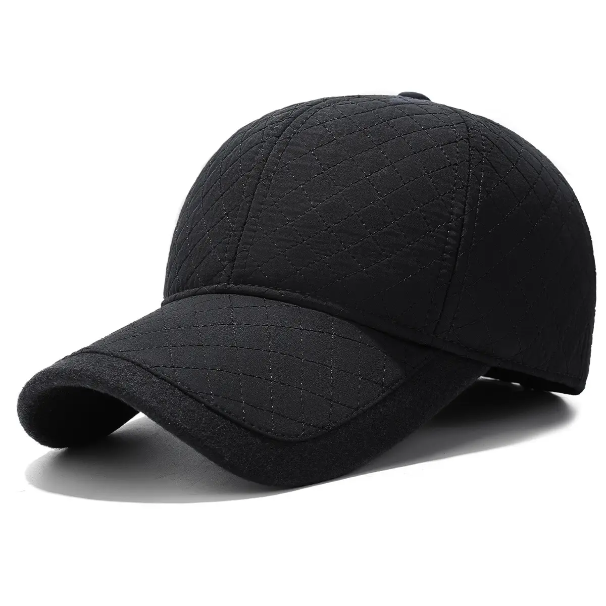 Winter Black Fleece Baseball Cap with Ear Protection - Image 8