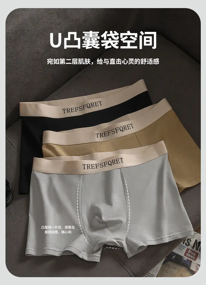 Men Cotton Antibacterial Light Blue Shorts Underwear — feature 9